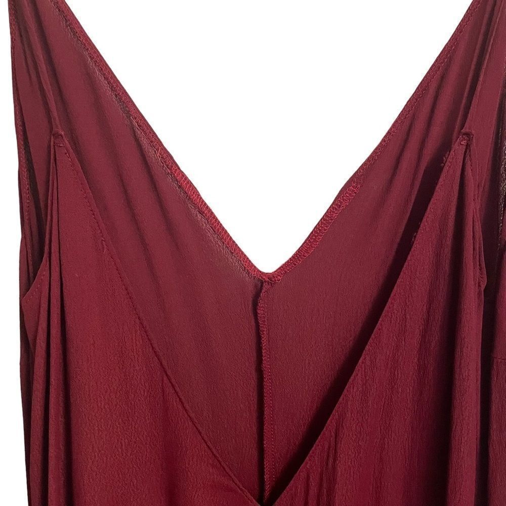 Reformation Burgandy Double V Maxi Slip Dress Size Large - Picture 7 of 11